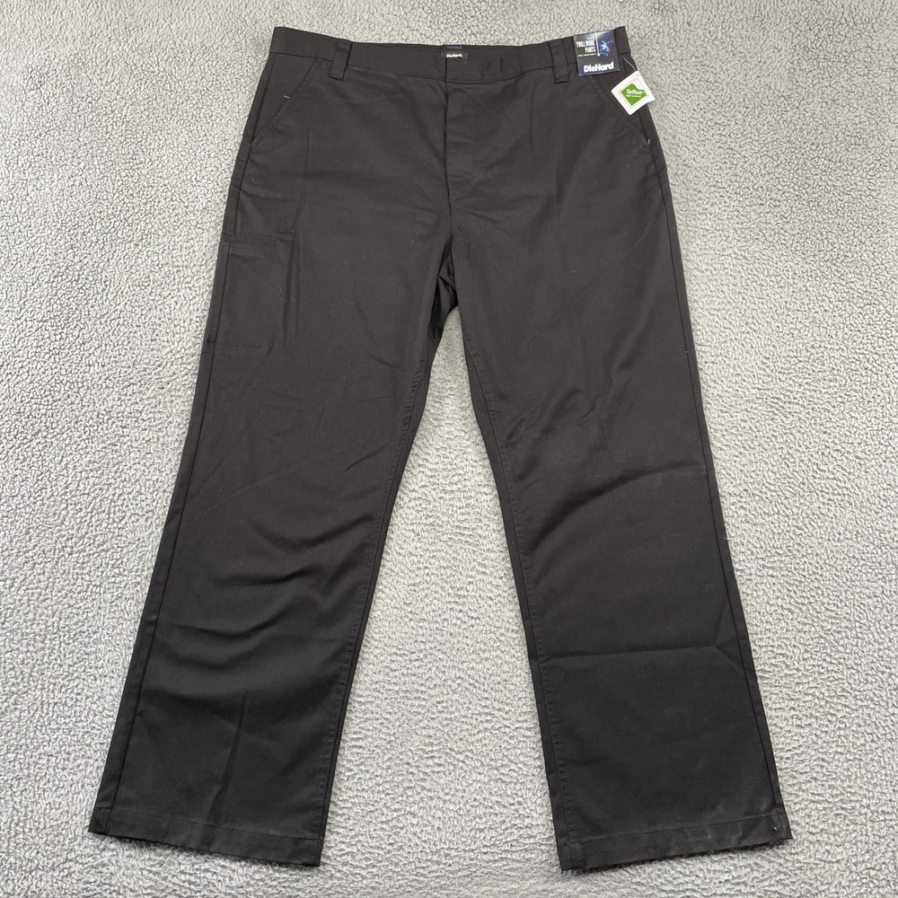 DieHard Work Pants Men 42x32 Black Twill Workwear Teflon Water Oil Repellent